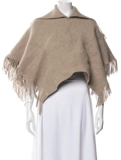 Pre-owned By Malene Birger Wool Poncho In Neutral
