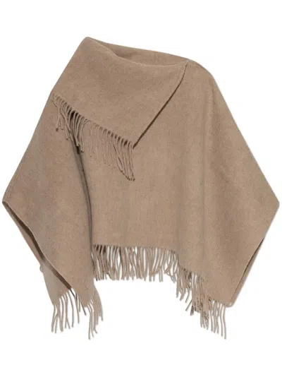 By Malene Birger Wool Poncho In Nude