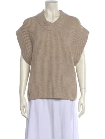 Pre-owned By Malene Birger Wool Scoop Neck Sweater In Brown