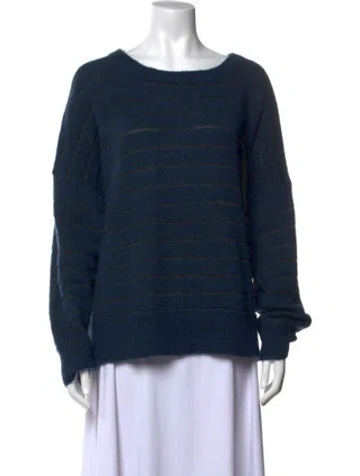Pre-owned By Malene Birger Wool Striped Sweater In Blue