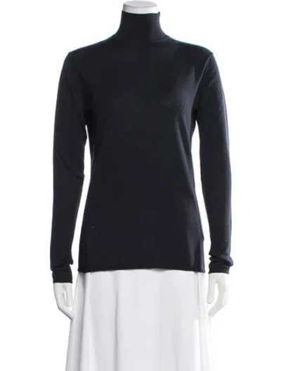 Pre-owned By Malene Birger Wool Turtleneck Sweater In Black
