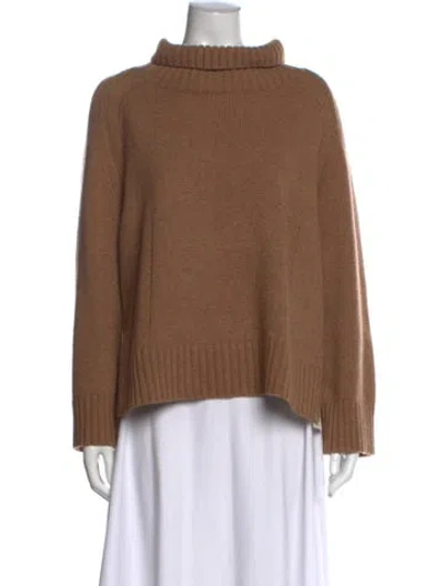 Pre-owned By Malene Birger Wool Turtleneck Sweater In Brown