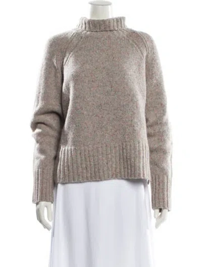 Pre-owned By Malene Birger Wool Turtleneck Sweater In Neutral