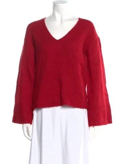 Pre-owned By Malene Birger Wool V-neck Sweater In Red