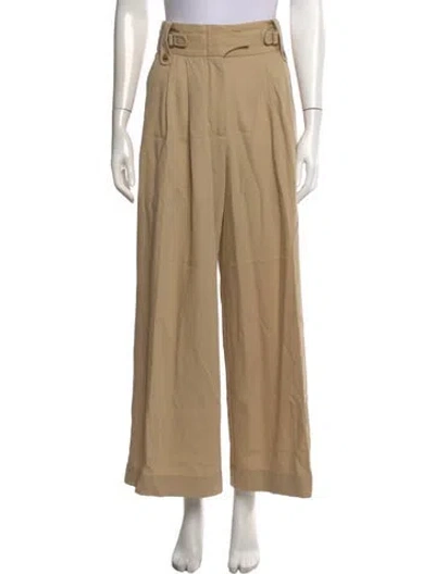 Pre-owned By Malene Birger Wool Wide Leg Pants In Brown