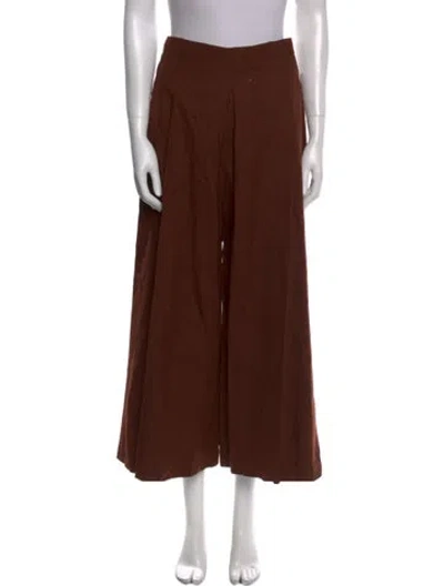 Pre-owned By Malene Birger Wool Wide Leg Pants W/ Tags In Brown