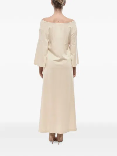 By Malene Birger Yalia Boat-neck Maxi Dress In Neutral