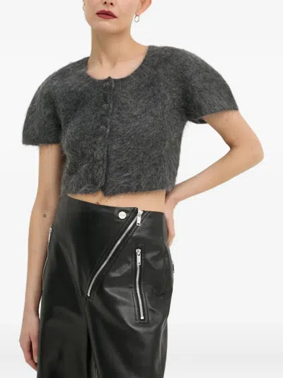 By Malene Birger Zhara Buttoned Short-sleeve Cardigan In Gray