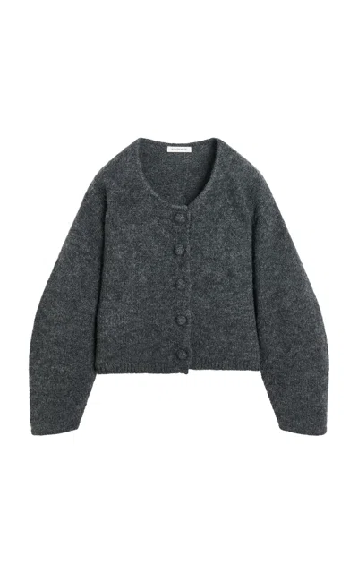 By Malene Birger Zharea Cropped Knit Wool-blend Cardigan In Grey