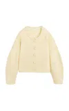 By Malene Birger Zharea Cropped Knit Wool-blend Cardigan In Yellow