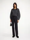 By Malene Birger Zharea Wool-blend Cardigan In Grey Melange