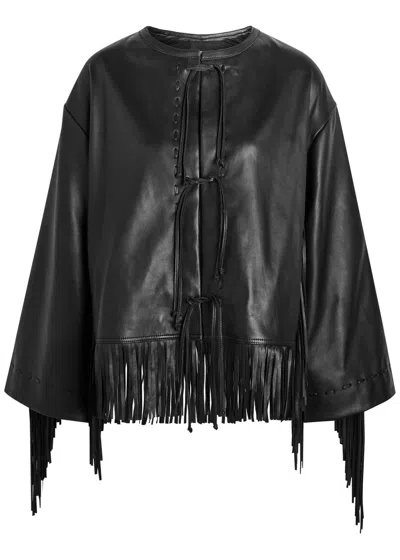 By Malene Birger Zoena Fringed Leather Jacket