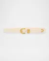 By Malene Birger Zoilo Adjustable Leather Belt In Soft White
