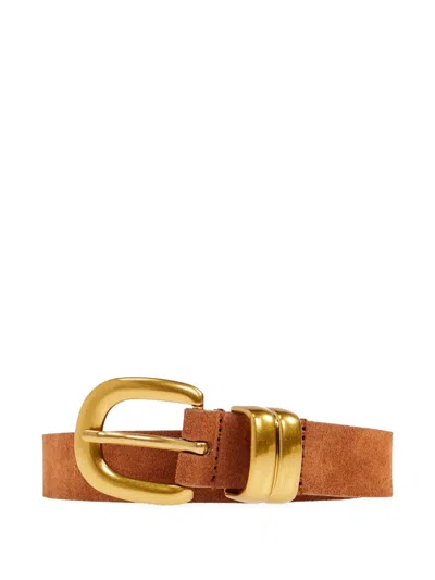 By Malene Birger Zoilo Buckle Leather Belt In Metallic