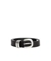 By Malene Birger Zoira Silver-tone Buckle Belt In Black