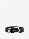 By Malene Birger Zoira Silver-tone Buckle Belt In Black