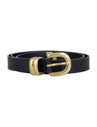 By Malene Birger Zoilo Brown Leather Belt In Black