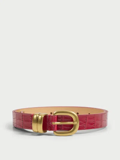 By Malene Birger Zoilo Leather Belt In Red Dahlia