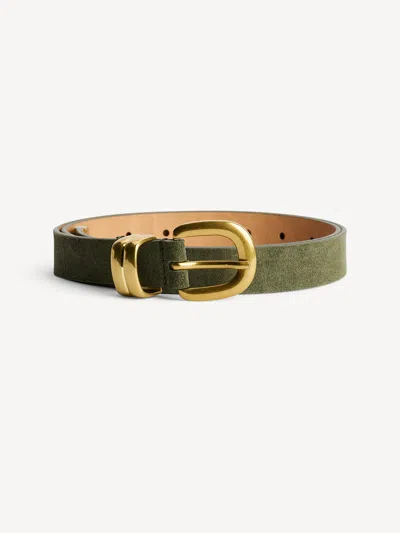 By Malene Birger Zoilo Suede Belt In Green