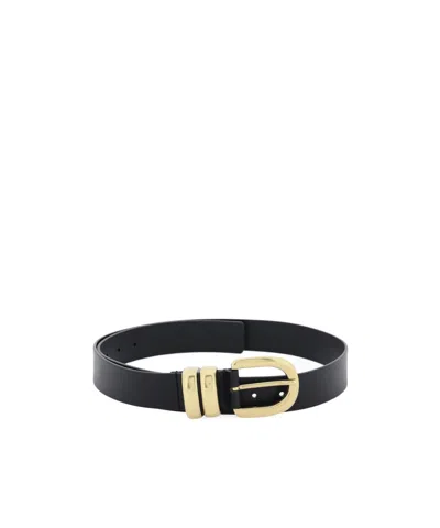 By Malene Birger Buckle Leather Belt In Black