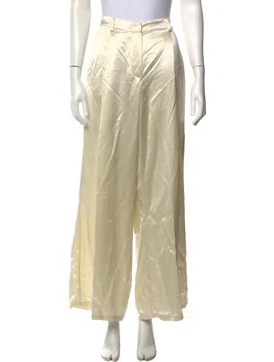 Pre-owned By Malina Acetate Wide Leg Pants In Neutrals