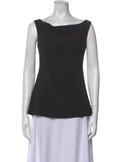 Pre-owned By Malina Bateau Neckline Sleeveless Top In Gray
