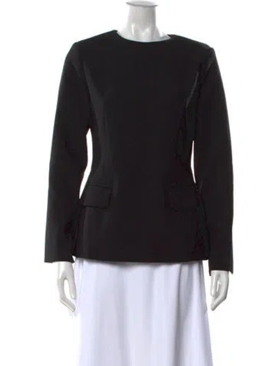 Pre-owned By Malina Crew Neck Long Sleeve Top In Black