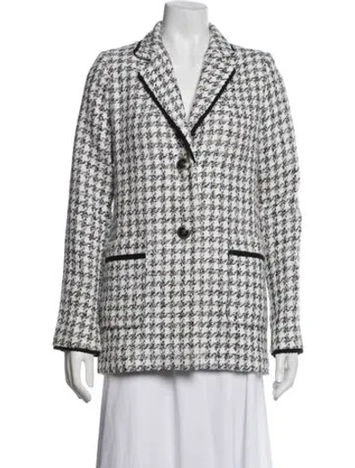 Pre-owned By Malina Houndstooth Print Blazer In Multicolor