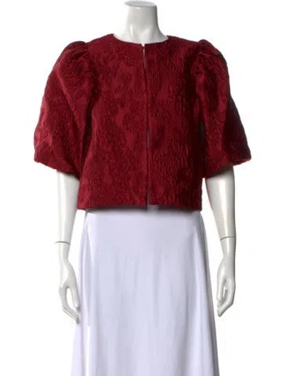 Pre-owned By Malina Patterned Crew Neck Top W/ Tags In Red