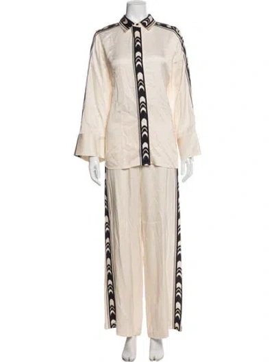 Pre-owned By Malina Printed Pant Set In Neutral