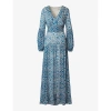 By Malina Womens Coastal Florals Alicia Floral-print V-neck Woven Maxi Dress In Coastal Florals