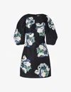 By Malina Womens Floral Primerose Graphic-print Open-front Woven Mini Dress In Floral