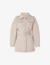 By Malina Womens Macadamia Hndstooth Joanna Checked Wool-blend Jacket In Cream