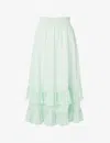 By Malina Jane Ruffle-trim Cotton Midi In Multi-coloured