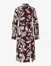 By Malina Womens Pencil Floral Savannah Twisted-neck Woven Midi Dress In Pencil Floral