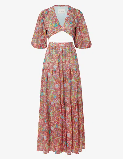 By Malina Womens Peony Sienna Cut-out Woven Maxi Dress In Multi-coloured