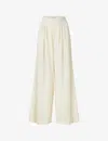 By Malina Diana Wide-leg High-rise Stretch-woven Trousers In Vanilla