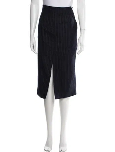 Pre-owned By Malina Wool Midi Length Skirt In Blue