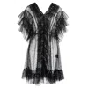 By Moumi Women's Black / Gold Tulle Babydoll Black Star In Black/gold