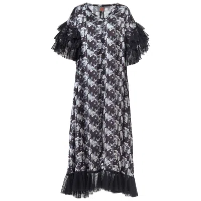 By Moumi Women's Black / White Angelica Dress Dreams Satin In Multi