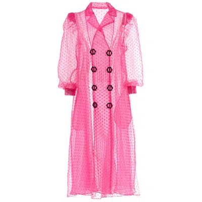 By Moumi Women's Pink / Purple Atlantean Coat Shocking Pink Organdie In Pink/purple