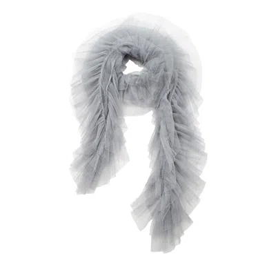 By Moumi Women's Tulle Scarf Dove Grey