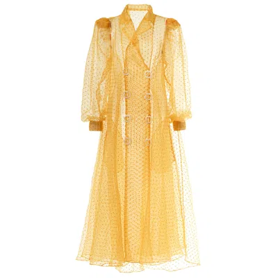 By Moumi Women's Yellow / Orange Atlantean Coat Mustard Organdie In Yellow/orange