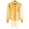 By Moumi Women's Yellow / Orange Bow Shirt Mustard Organdie In Yellow/orange