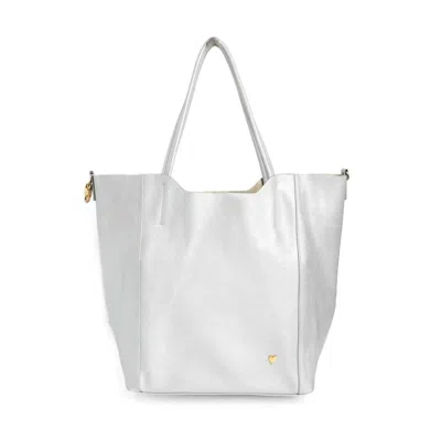 By Nataly Mendez Parker Tote Bag In Silver