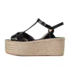 By Nataly Mendez Women's Cameron Espadrilles Sandal In Black In Multi