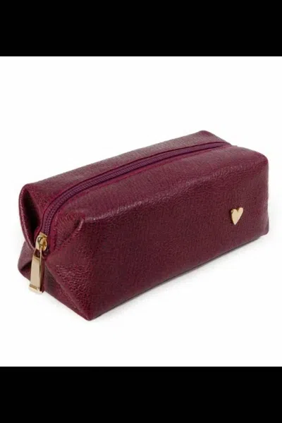 By Nataly Mendez Women's Cosmetic Pouch In Burgundy In White