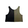 By Noa Rawitz Women's Black / Green / Grey Ultra Suede Sleeveless Color Blocked Top- Black And Olive In Black/green/grey