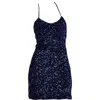 By Noa Rawitz Women's Blue Sequins Mini Dress- Navy In Blue