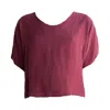 By Noa Rawitz Women's Cupro Boat Neckline Dolman Short Sleeves Top- Red In Red